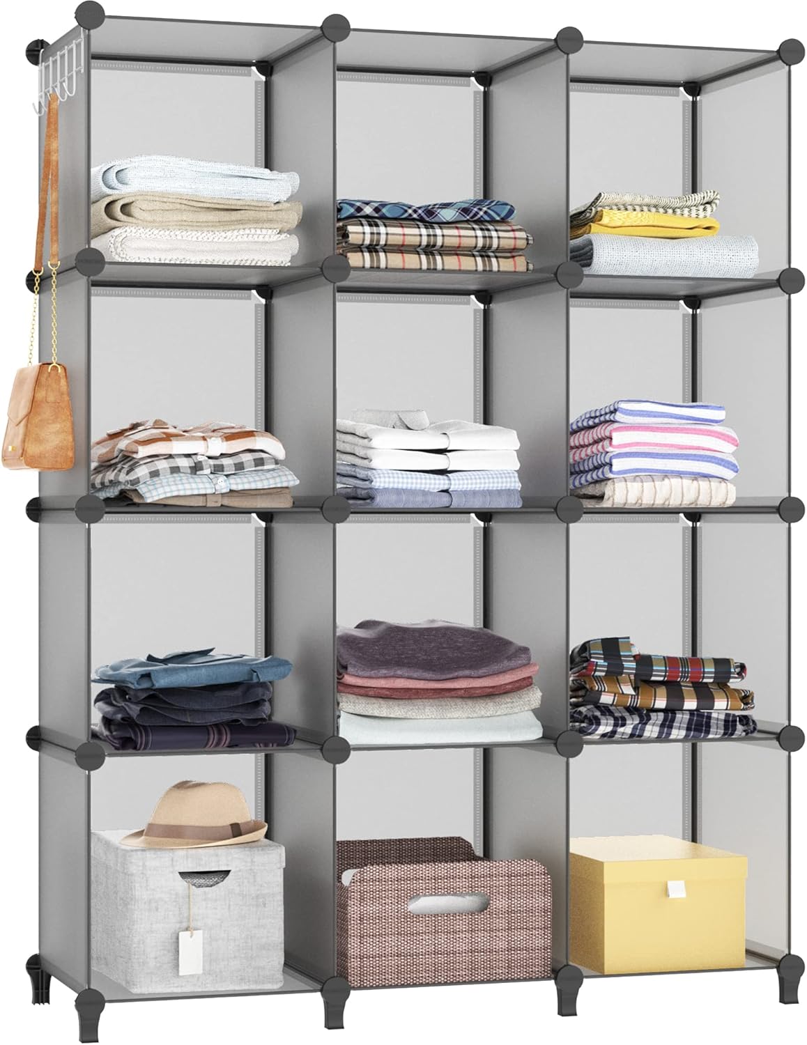 HOMIDEC 12 Cube Wire Storage Organizer